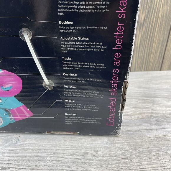 Roller Derby Girls Skates Size 12-2 (Adjustable Sizes) Mermaid Pink Green - Picture 11 of 16